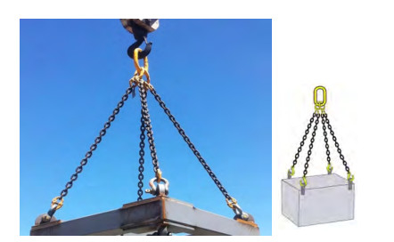 Sling de cadena de elevación de longitud personalizable con tratamiento de superficie de pulido