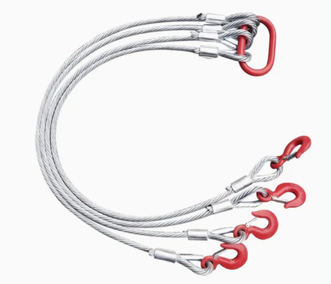 Sling de elevación de cuerda de alambre de acero galvanizado de 4 patas: resistencia y seguridad superiores para el levantamiento de pesados