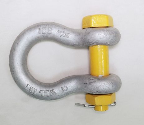 ASME B30.26-2004 Grillete de tipo cerrojo estándar con arco y alfiler pintados de plata resistentes a la corrosión